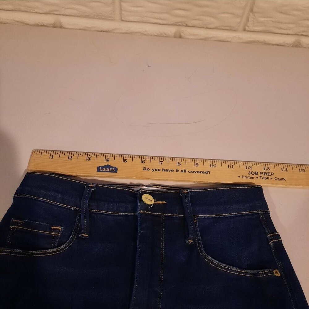 Frame Jeans Womens 25 Le Sylvie Slender Straight Ankle High Rise Side Split Hem - Picture 9 of 13